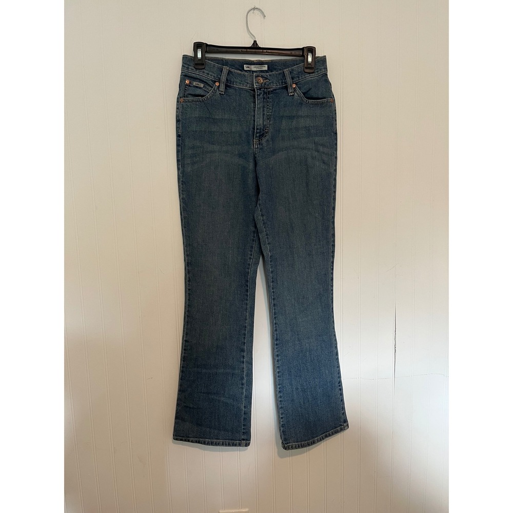 Lee Relaxed Bootcut Jeans Womens sz 6 Medium Wash High Rise Denim Blue